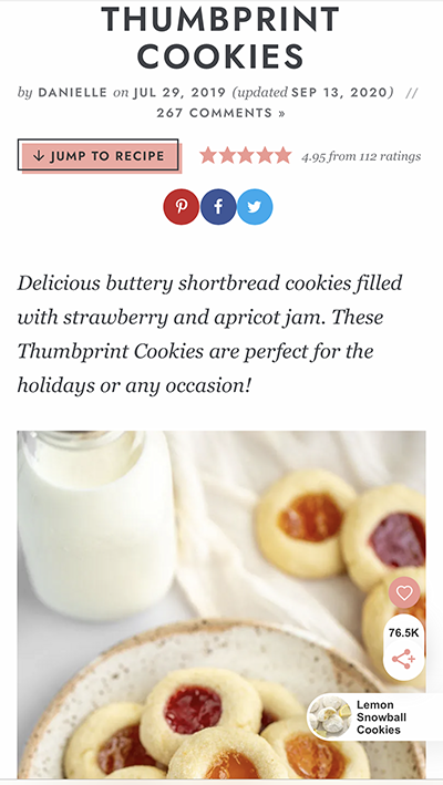 picture of thumbprint cookies